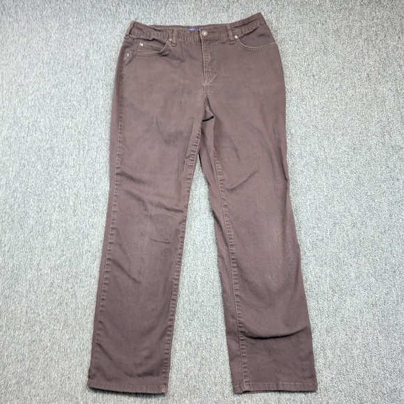 Bandolino Mandie Jeans 10 Brown Straight Leg Classic Dark Academia Minimalist — photo 2